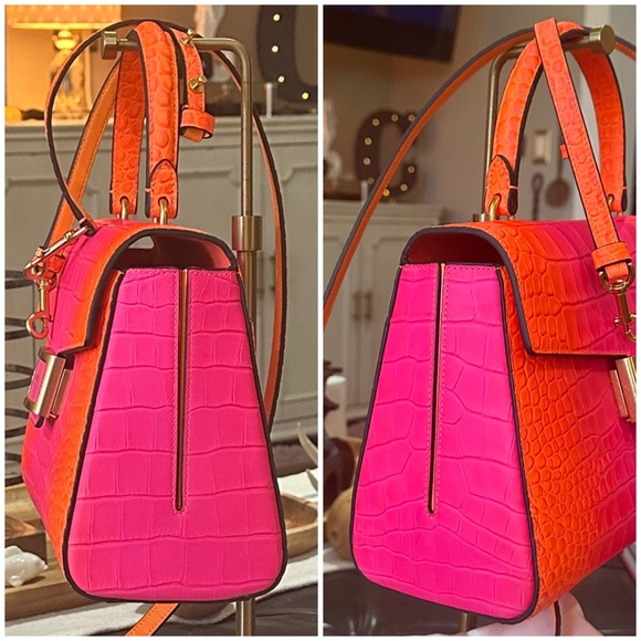 Kate Spade ♠️ New York Katy Ombré Croc Embossed Leather Medium Top Handle - Picture 5 of 16